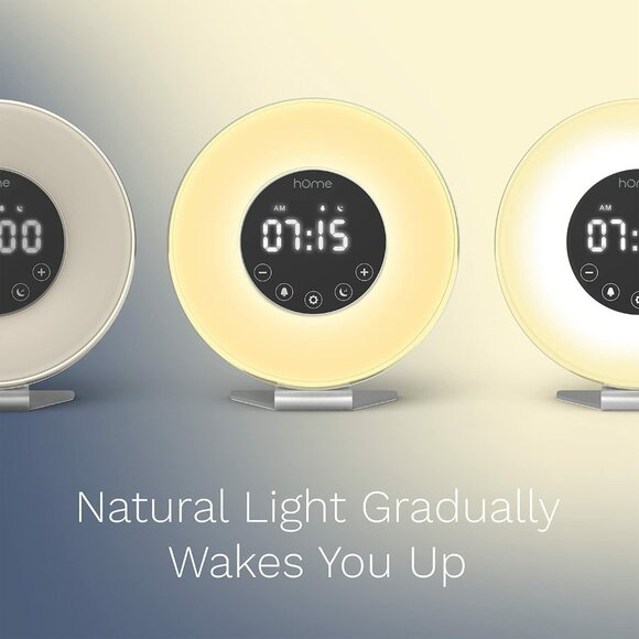HomeLabs Sunrise Alarm Clock Digital 6 Color LED and ASMR Nature Sound Function - Picture 3 of 7
